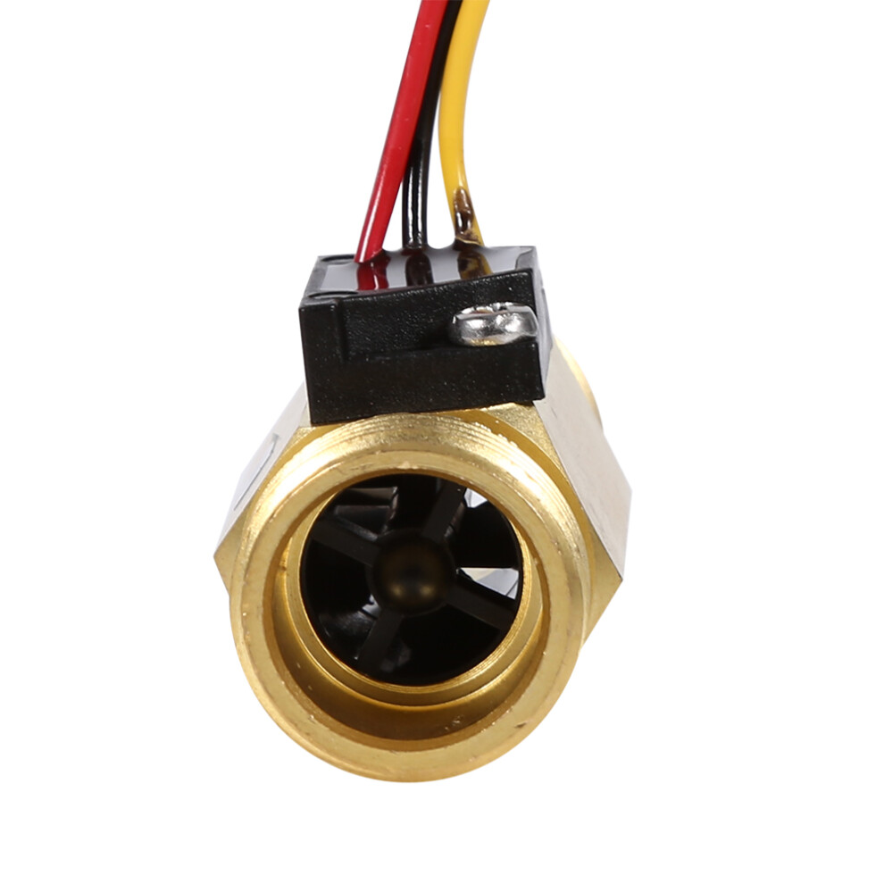 G1/2" Copper Water Flow Meter Hall Effect Switch 1-30L/Min Liquid Flow Sensor 3301363046207