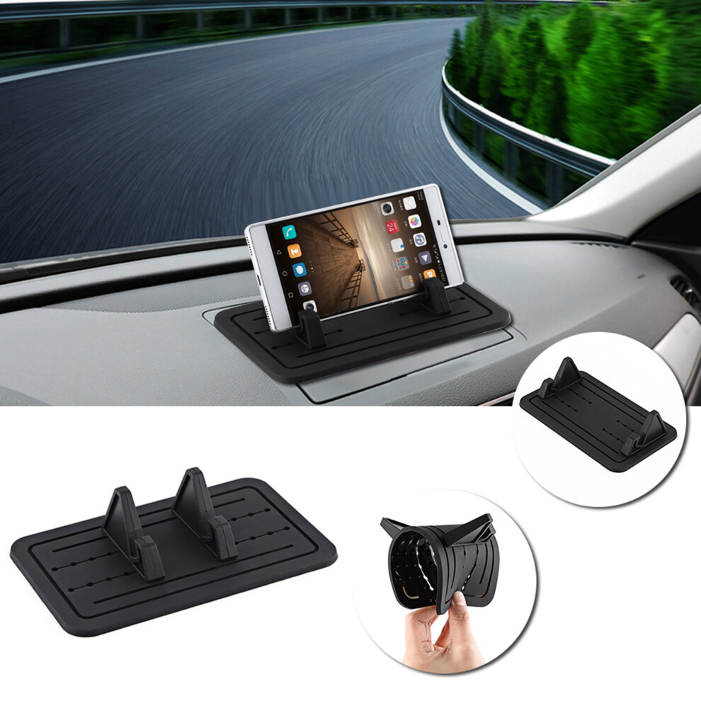 Universal Car Dashboard Phone Cradle With Silicone Gel Stand Black 8761363046495