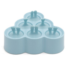 Formas divertidas para mini picolés, de silicone reutilizável e livre de BPA, para crianças, com formatos de animais, na cor rosa.
