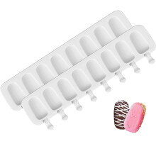Conjunto de Moldes para Cake Pops Reutilizáveis em Silicone de Grau Alimentício, Antiaderentes, com 8 Cavidades, Ideais para Doces Caseiros e