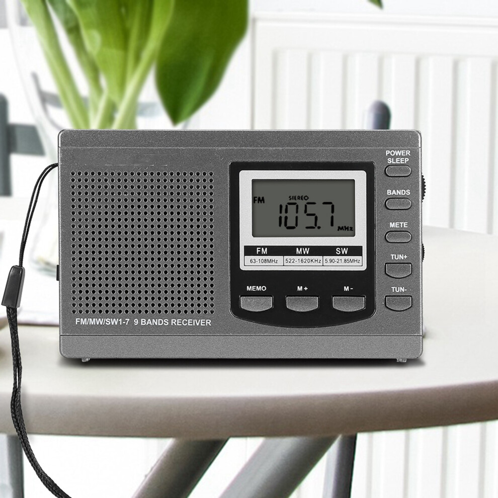 Fm/Mw/Sw Radio With 24H Alarm And 60 Preset Stations Portable Grey 5051363042508