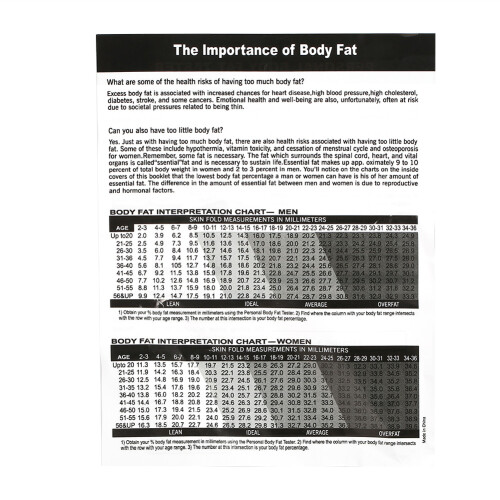 White Body Fat Caliper Skin Fold Tester Precise Slim Measuring Analyzer