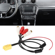 Mini 6-poliger ISO-Adapter RCA-Linie-Ausgangskabel für Seat Fahrzeuge, 4 Chinch-Stecker