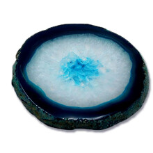 Agate Stone Coaster Set, Luxurious Geode Home Decor Natural Agate Drink Coasters with Polished Surface and Rugged Edges, Natural Geode Design for Coff