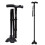 Self Standing Folding Walking Cane with LED Light, Cushion Handle, Aluminum, Black 2