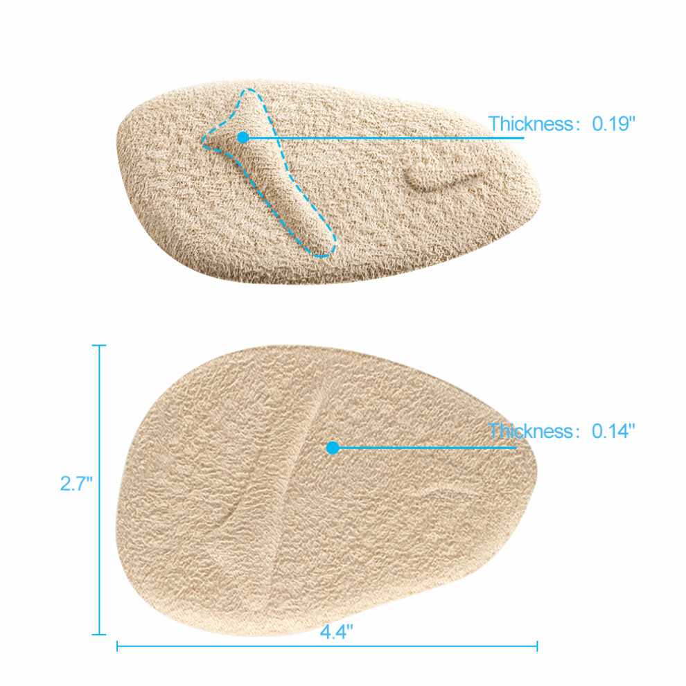 Comfort Gel Forefoot Insoles 2 Pairs for Women Anti Slip Ball of Foot Cushions