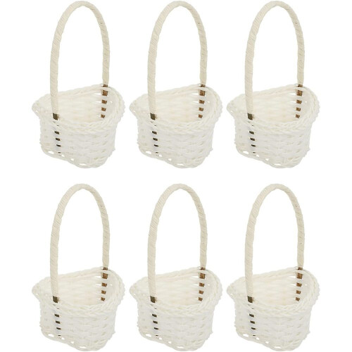 Μίνι καλάθια για χειροτεχνίες DIY, φορητό καλάθι διακόσμησης γάμου, σετ 6 τεμαχίων