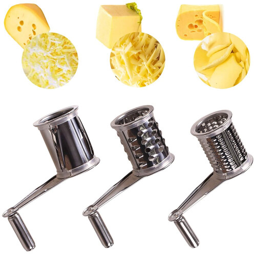 Râpe rotative en acier inoxydable, outil multifonction pour râper le fromage, qualité professionnelle pour une utilisation sans effort, conception 1