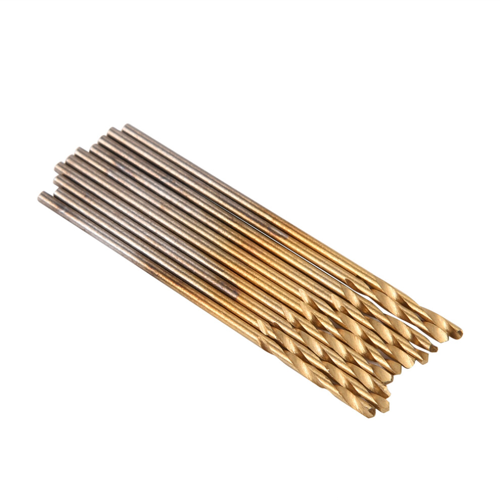 1.0Mm Hss Twist Drill Bit Set 10Pcs Straight Shank For Pcb, Aluminum 7901363051155