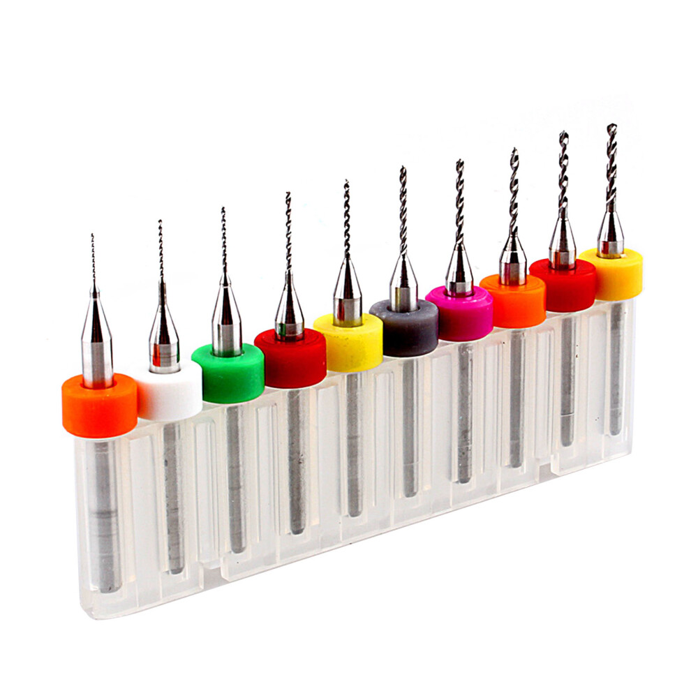 Pcb Print Circuit Board Drill Bits 10Pcs Micro Mini Twist Tungsten Carbide Set 9331363050076