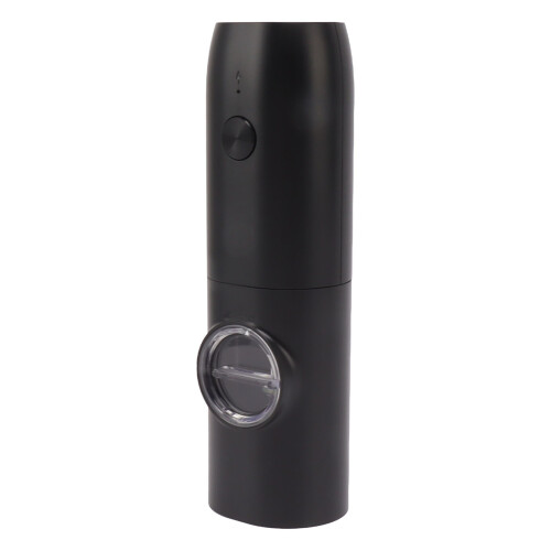 Moedor elétrico de sal e pimenta com ajuste de moagem, cabo USB tipo C recarregável, operação automática com luz LED, design compacto e 2