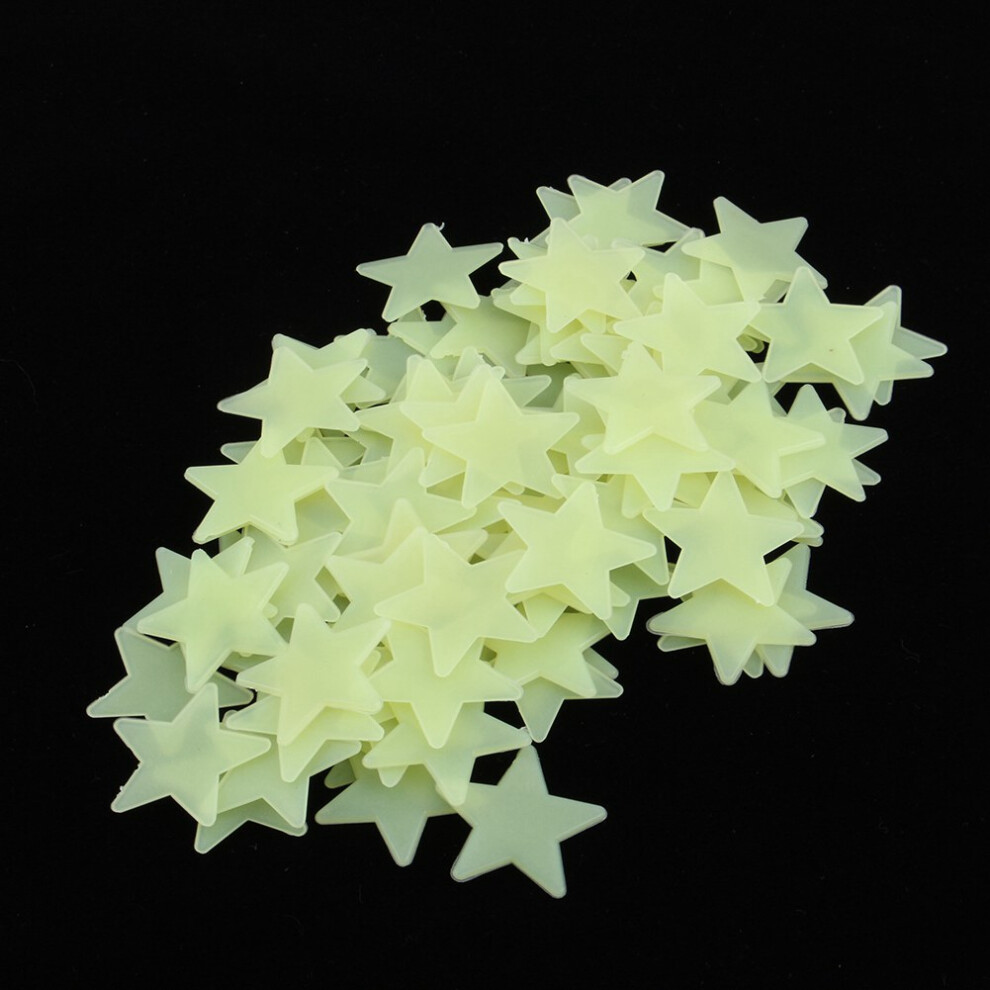 100Pcs 3D Glow In The Star Stickers For Kids Nursery Wall Decor Night Glow Dark