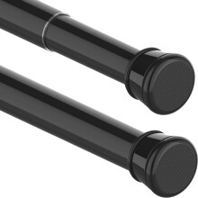 Extendable Curtain Poles, 73175 Cm Adjustable Tension Curtain Poles, 25 Mm Diameter, Black Shower, Bathroom, Wardrobe