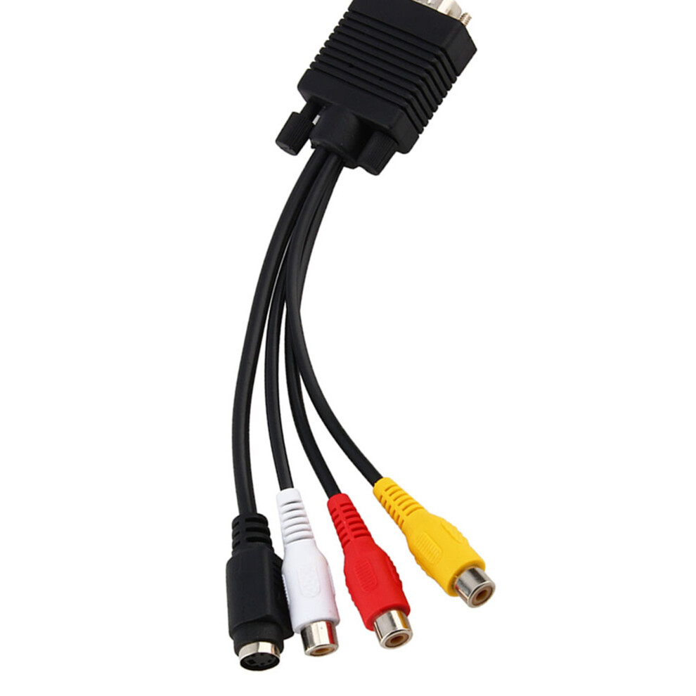 Vga To S Video Rca Av Tv Converter Cable For Laptop And Pc Svga To 3 Rca 8141363058368