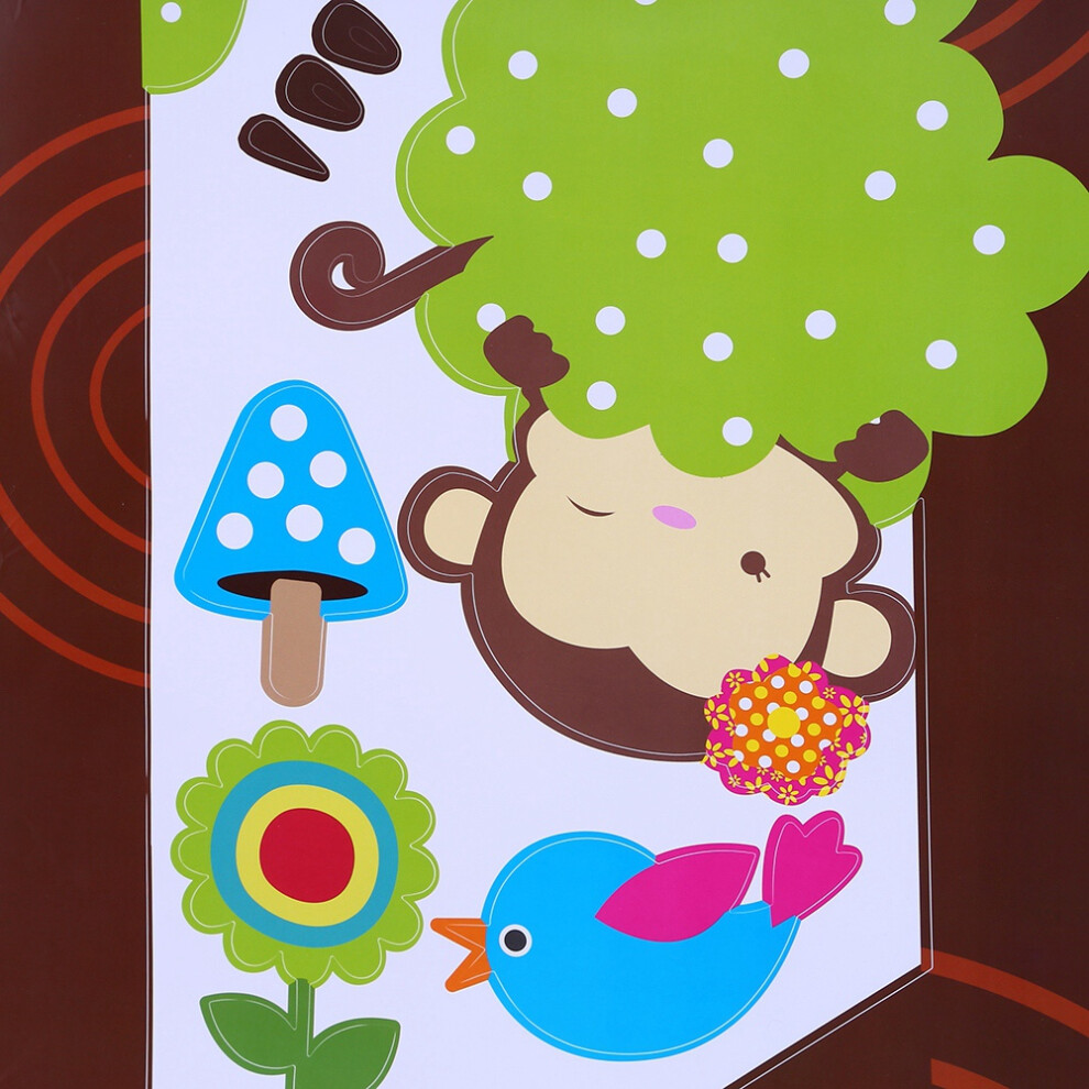Owl Tree Height Growth Chart Wall Sticker Removable Kid Decor 60x90cm