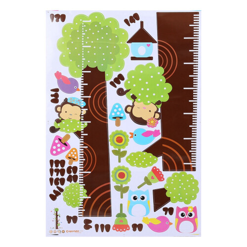 Owl Tree Height Growth Chart Wall Sticker Removable Kid Decor 60x90cm 1