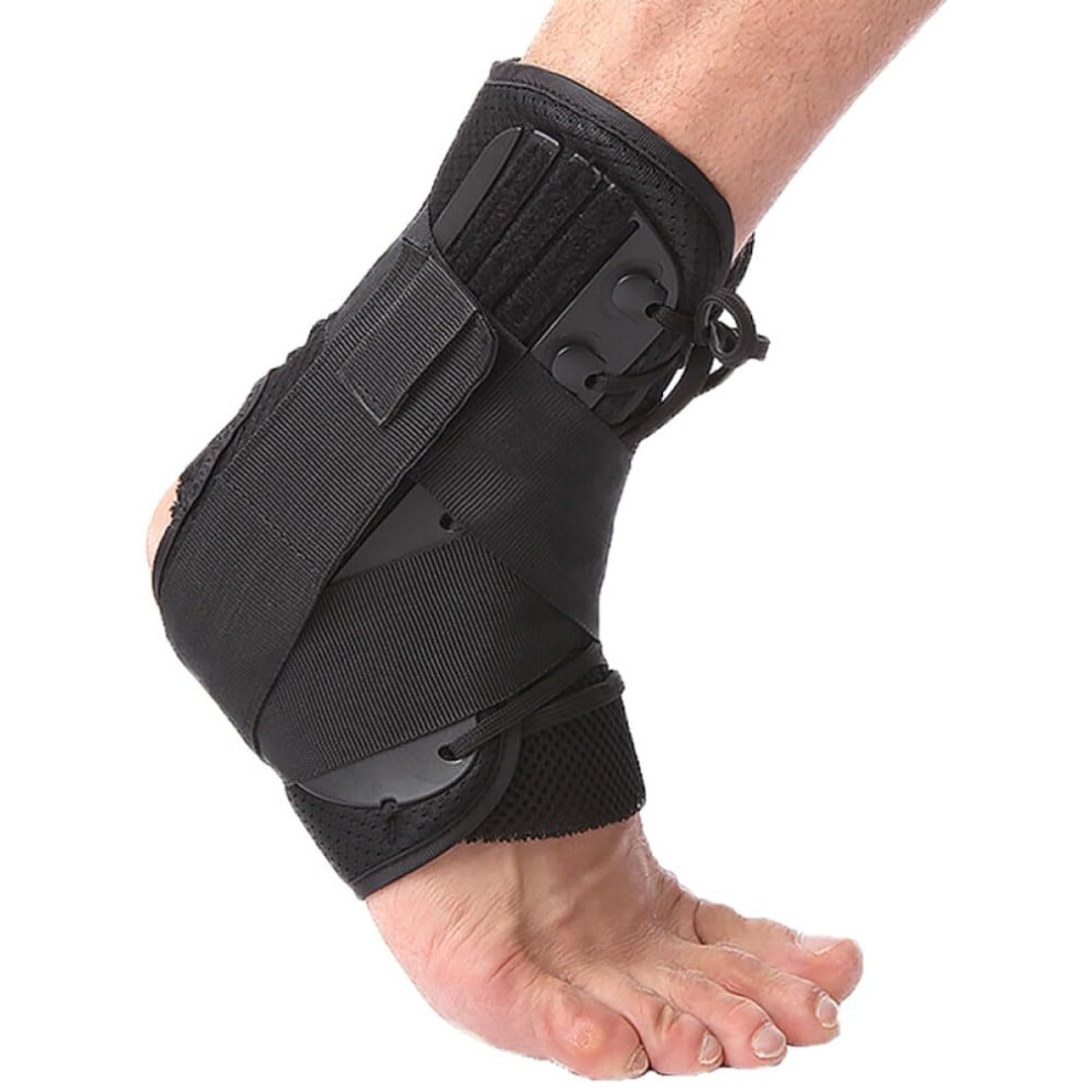 Ankle Support Brace Adjustable With Wrap, Breathable Compression Strap, Size L Right Foot, Sprain Recovery