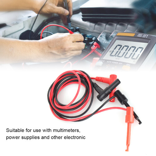 Banana Plug Test Hook Clip Probe Lead Cable for Multimeter Durable 1 Pair
