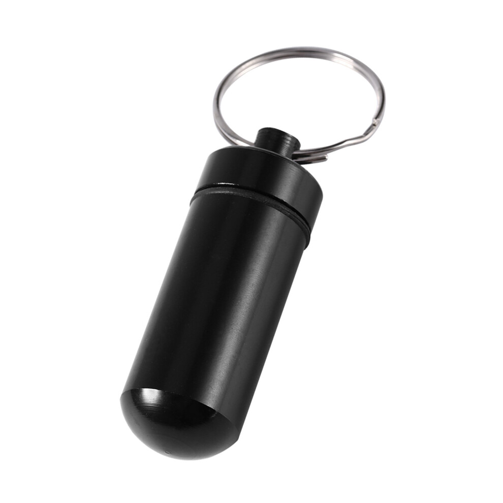 Compact Aluminum Pill Holder with Keychain Clip for Easy Carry