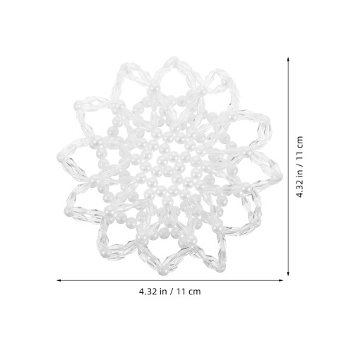 Weißes Elastisches Crochet Haarnetz Mit Perlen Für Tanzballet 1