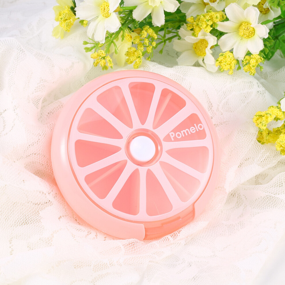 Rotatin Pill Storage Case 7 Compartments Compact Medicine Box for Travel Use