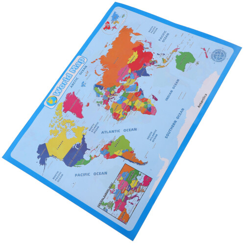 World Map Hanging Map Kindergarten Posters Synthetic Paper