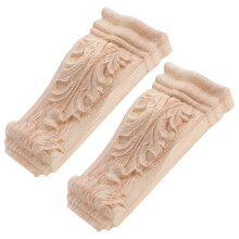 2Pcs Solid Wood Roman Columns Handcarved Furniture Appliques for Decor