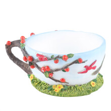 Bules de cerâmica artesanais, canecas com design floral exclusivo para café com leite, chá e sopa, cores vibrantes e acabamento requintado,