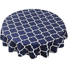 Rektangulær dug, olieafvisende, kraftig 100% polyester, geometrisk skymønster, krølfri, vandafvisende klud med hørtekstur, let at vedligeholde