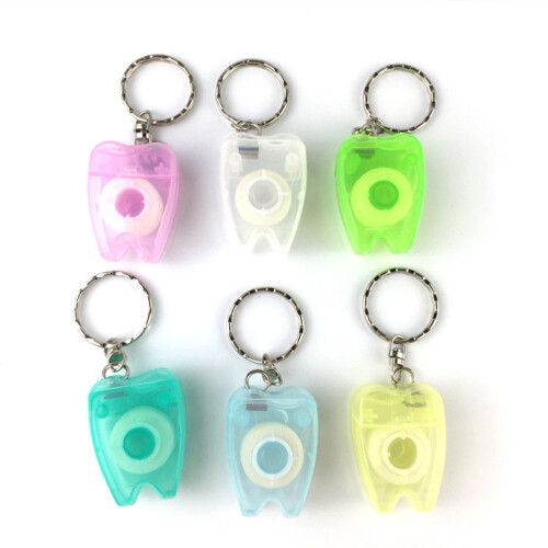 4pcs 15m Floss Portable Keychain Ring Floss Stick For Teeth Cleaning 2