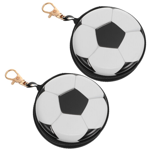 2Pcs Tinplate Ball Pattern Mini Wallet For Coins Keys Earphones