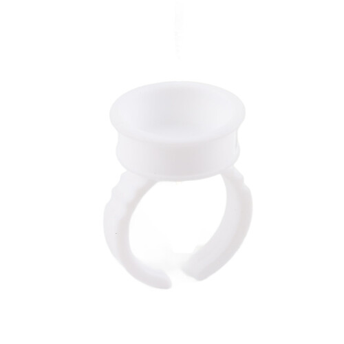 100pcs White Disposable Glue Ring Holders for Eyelash Extension/Tattoo