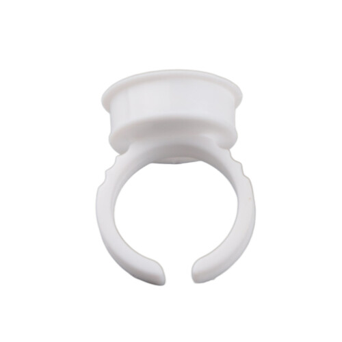 100pcs White Disposable Glue Ring Holders for Eyelash Extension/Tattoo 2