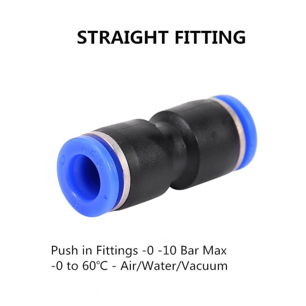 5Pcs Pneumatic Push In Fittings Air Water Hose Pipe Connector - Mechanical Tool 7891363069956