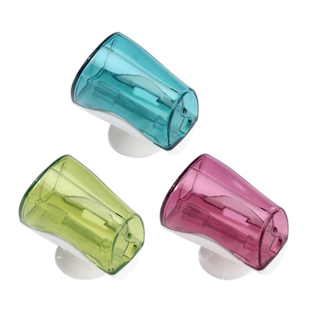 Hygienic Toothbrush Storage Cover Set Of 3  Easy Mounting Case For Bathroom Countertop SpaceSaving