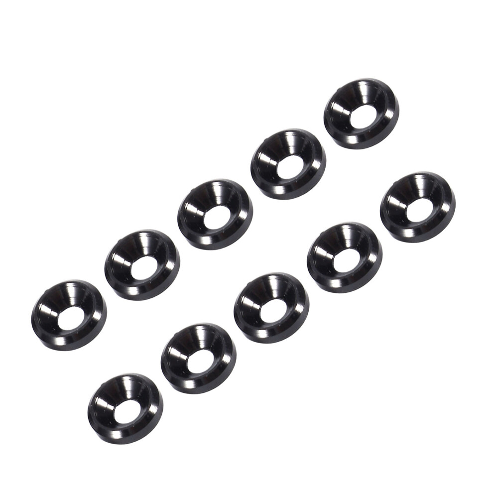 10Pcs M3 Anodized Black Countersunk Washers Gasket Aluminum Alloy 7891363072161