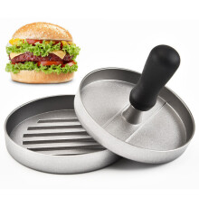 Burgerpresse für perfekt geformte Burger, leicht zu reinigende, robuste Hamburgerform aus Edelstahl mit 50 Antihaft-Wachspapierblättern für den
