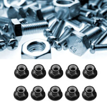 10Pc Anodized M5 Hex Lock Nuts - Durable Nylon Insert Aluminum Alloy