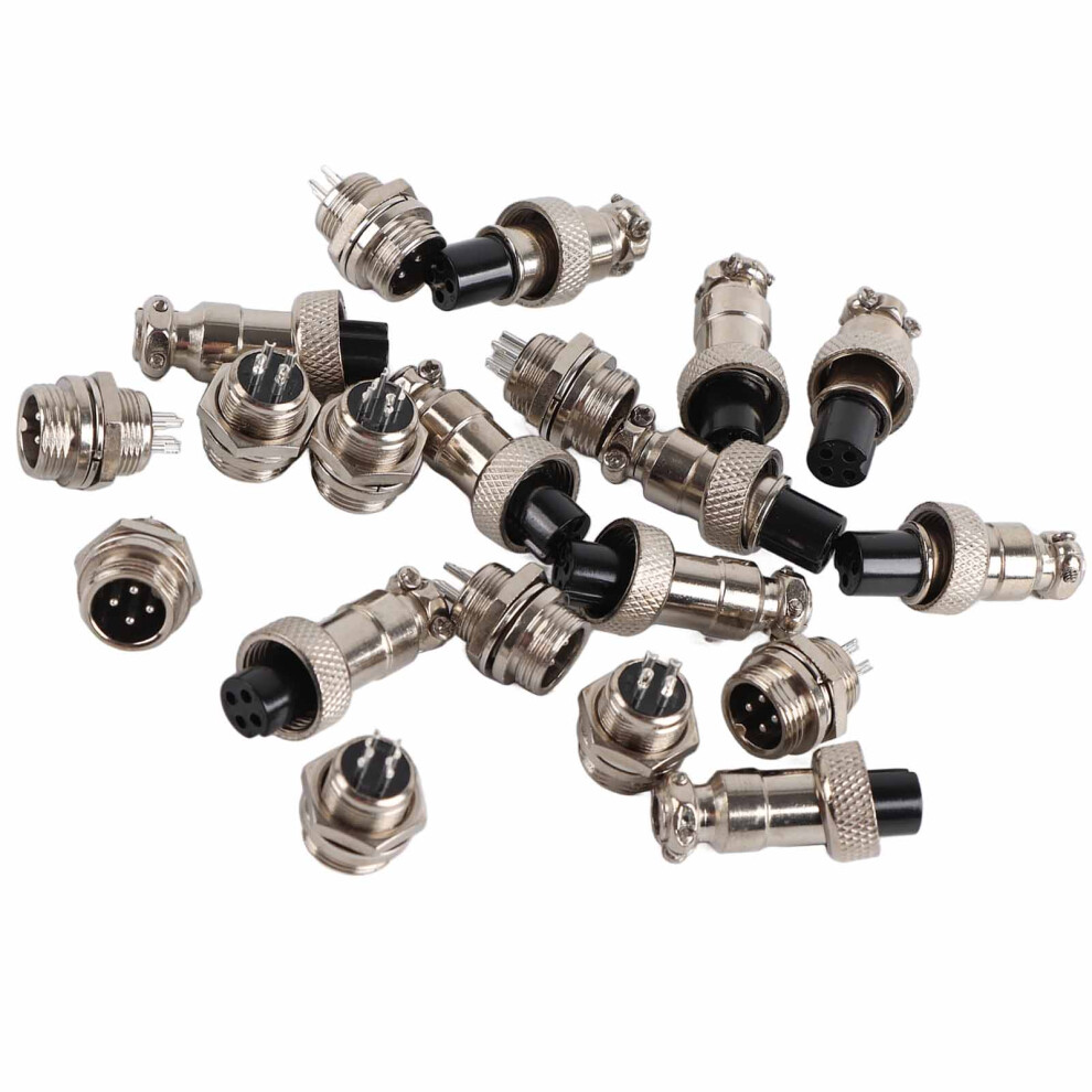 Gx12 4Pin Metal Socket Connectors 10 Sets Aviation Male Female 12Mm 9481363071646