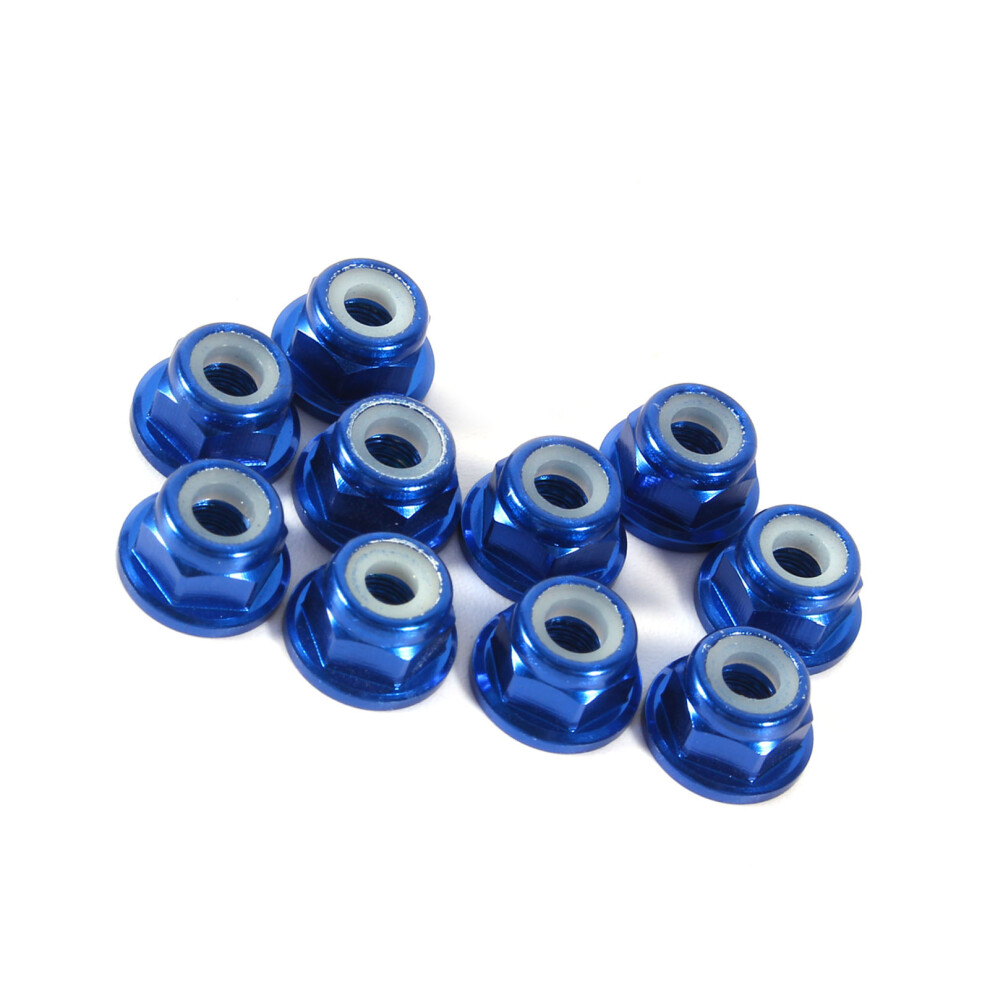 10Pcs M3 Nylon Insert Aluminum Lock Nuts Hex Self Locking Blue Fasteners 7901363072037