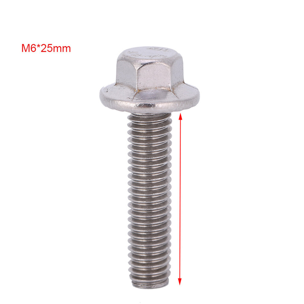 M6 Ss304 Hex Flange Cap Screws In Various Lengths For Construction Tasks 8441363072976
