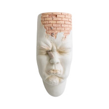 Vaze de flori versatile, fără drenaj, jardiniere de perete unice din rășină, pentru interior și exterior, vază artistică în formă de