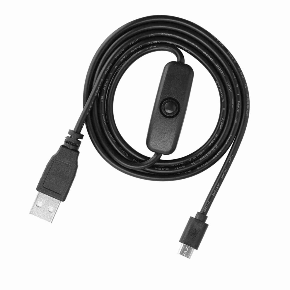 Micro Usb Power Cable With Switch For Raspberry Pi 3 2 B+ B A Models 1M 5031363073313