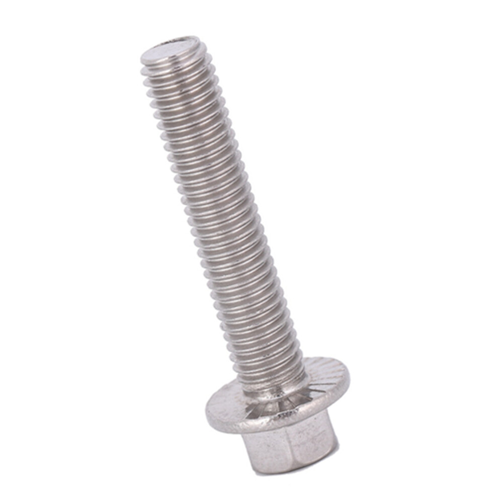 M8 Stainless Steel Flange Screws 10Pcs Ss304 Hex Head Cap Bolts Washer 4661363072699