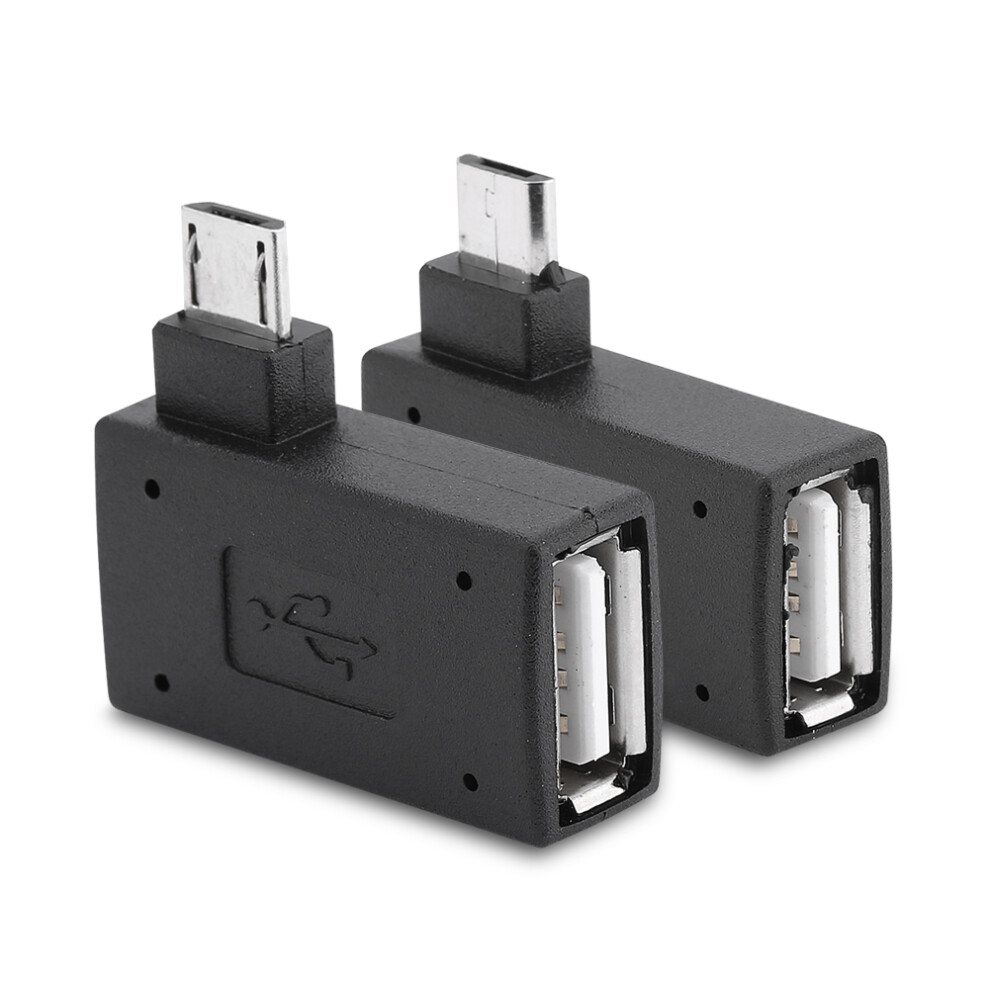 Usb 2.0 Micro Otg Adapter 2 Pack Female To Male 90 Degree Power Supply Cord 4971363073900