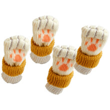 Chaussettes de protection pour pieds de chaise, motif pattes de chat, pour parquet, réutilisables et antidérapantes, avec rembourrage doux et
