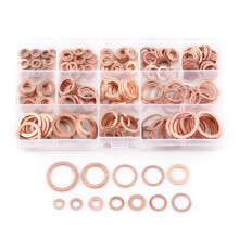 Durable 280pcs 12 Size Copper Flat Washers with Storage Case for Bolts
