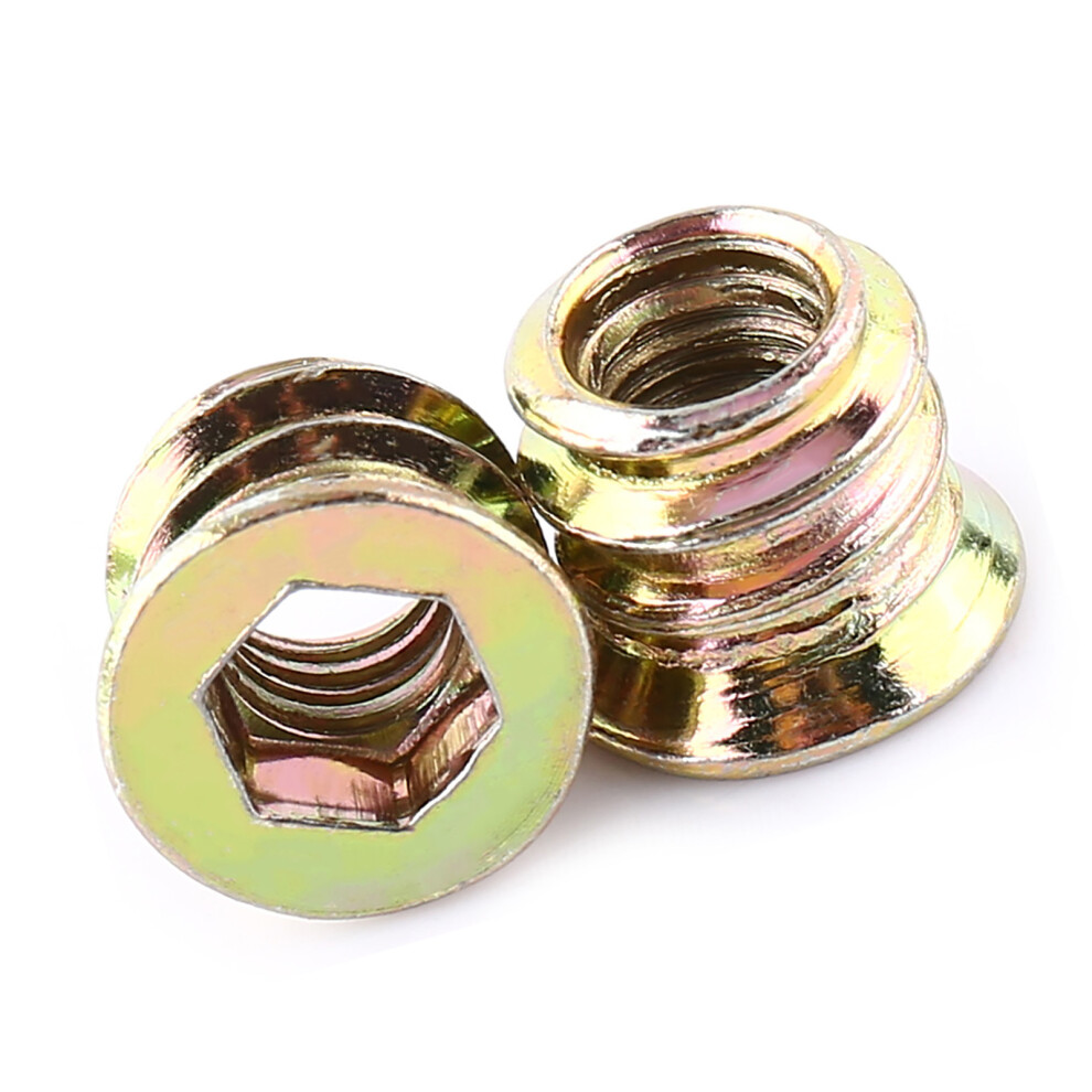 Hex Drive M6x10mm Insert Nuts For Furniture Zinc Plated Steel 9491363076602