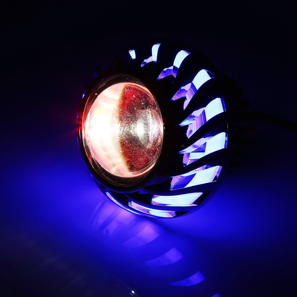 Motorcycle Led Headlamp Projector Lens Halo Angel Devil Eye Spot Blue/Light 8461363077283