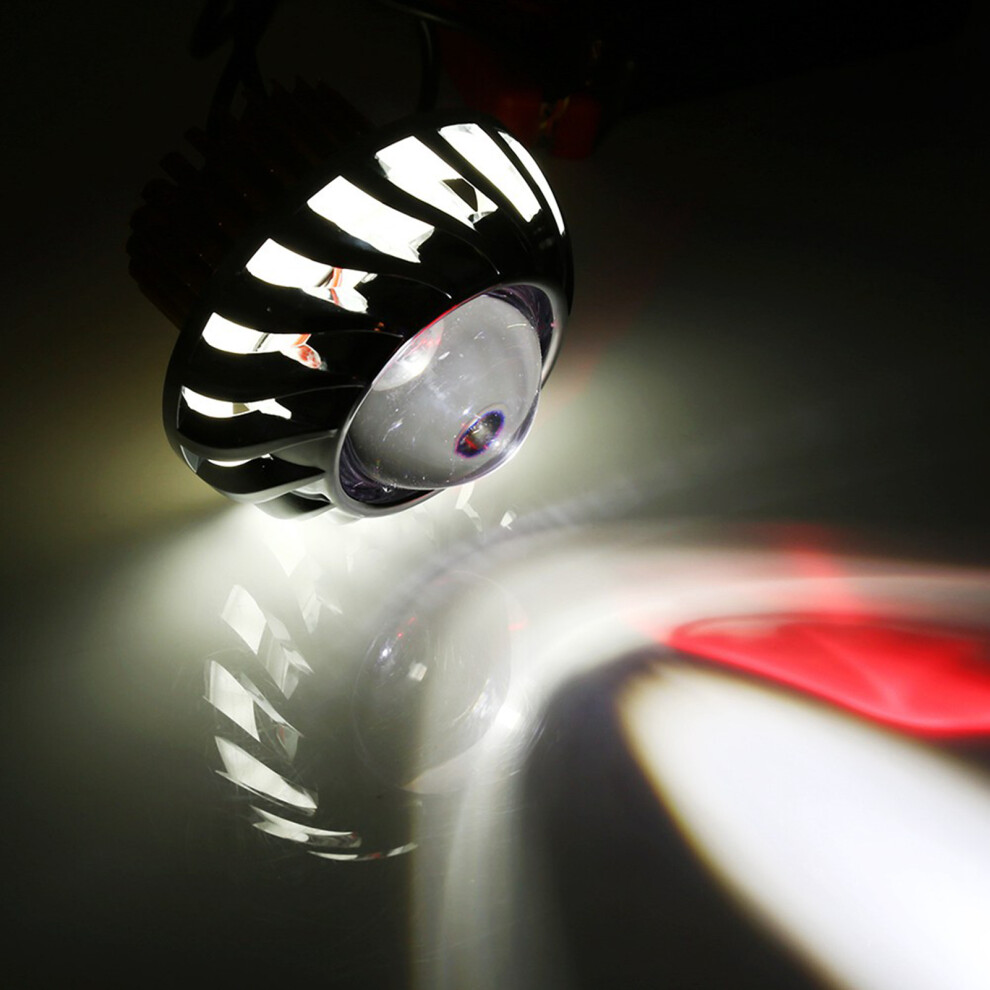 Motorcycle Led Headlight With Projector Lens Halo & Angel Devil Eye 12V White 7901363077308
